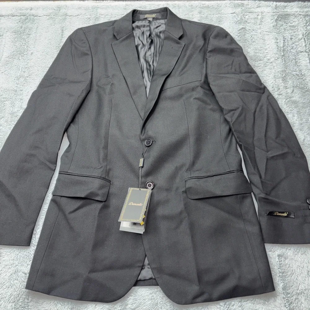 Demantie mens‎ black Modern Tailored Fit Suit jacket size 34R